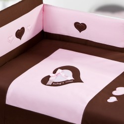 SERDUSZKA czekolada-róż - 2 elementowa pościel dla dziecka